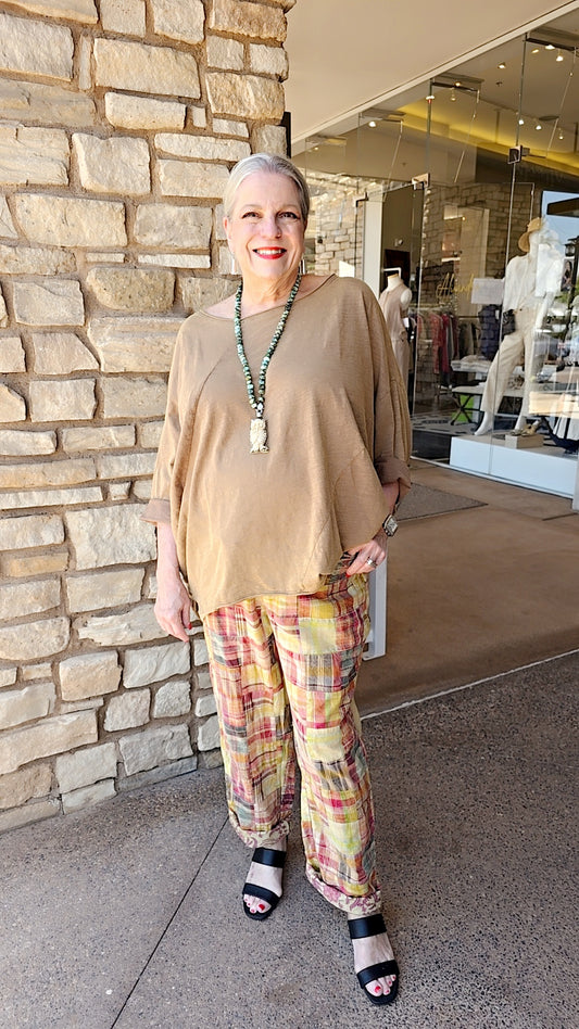 Jaded Gypsy Latte 3/4 Sleeve Balloon Tee