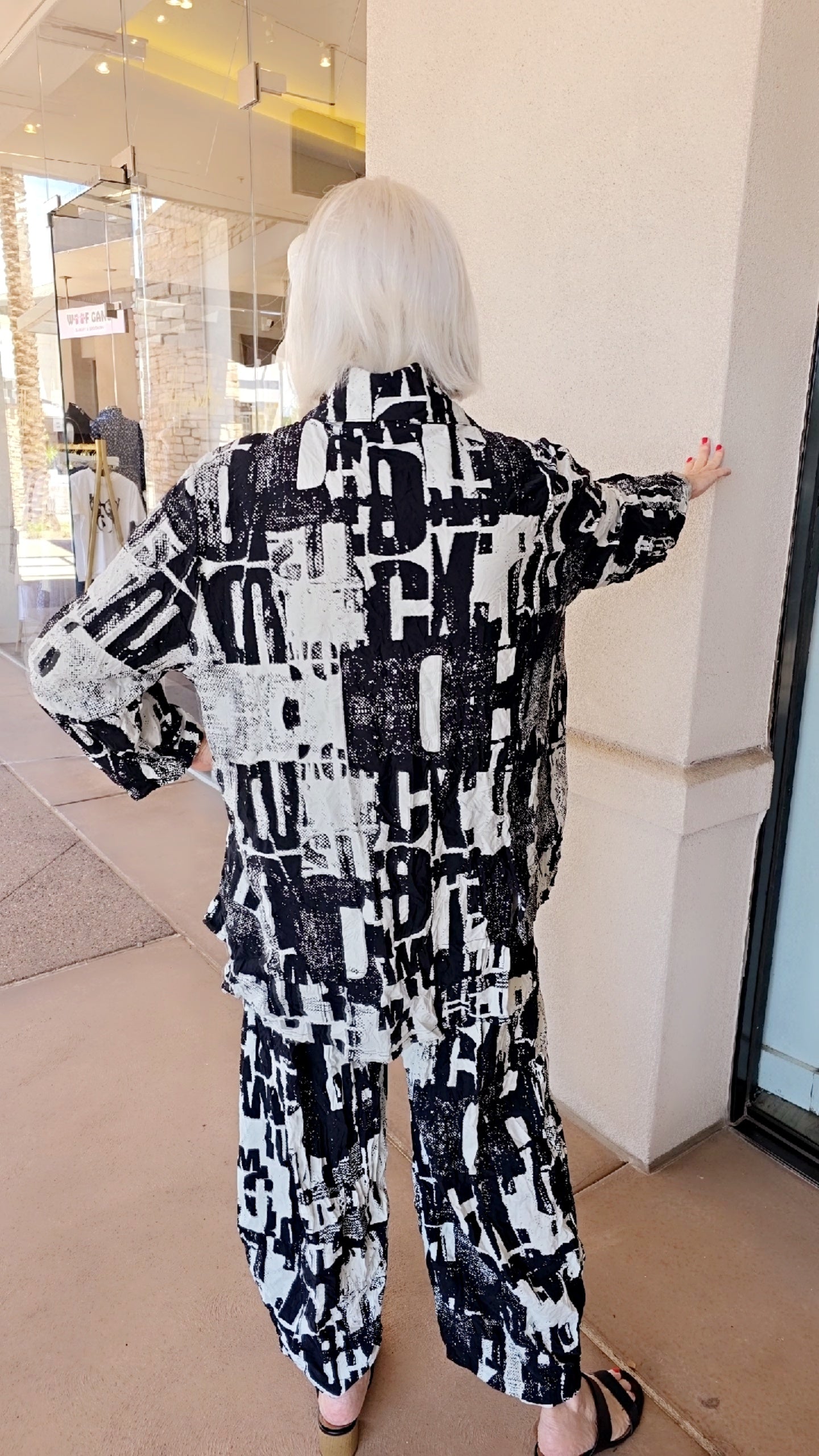 Chalet Plus Size Typo Crinkle Sofia Shirt T45866