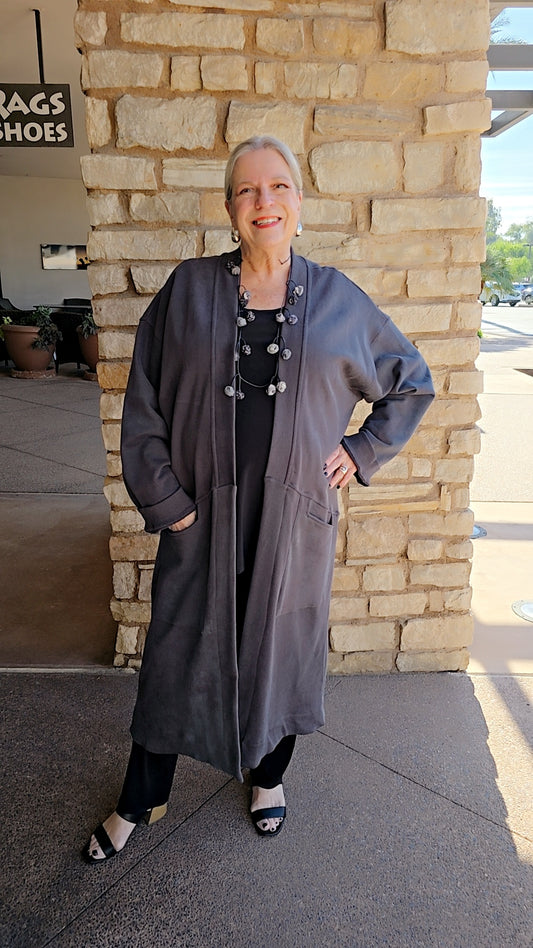 Gershon Bram Grey Open Front Sweatshirt GB38074