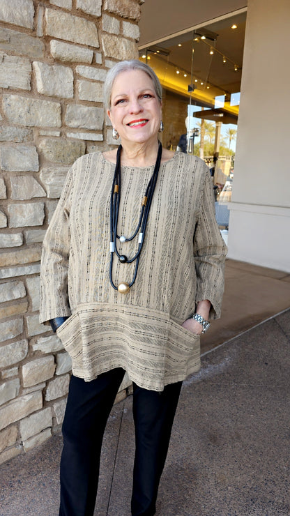 Cut Loose Bark Linen/Cotton 2 Pocket Top 5147691