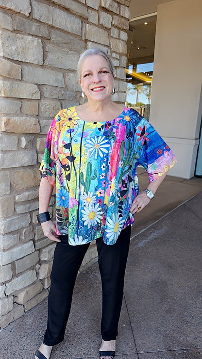 Et' Lois Plus Size Apple Print Top C2007-1277