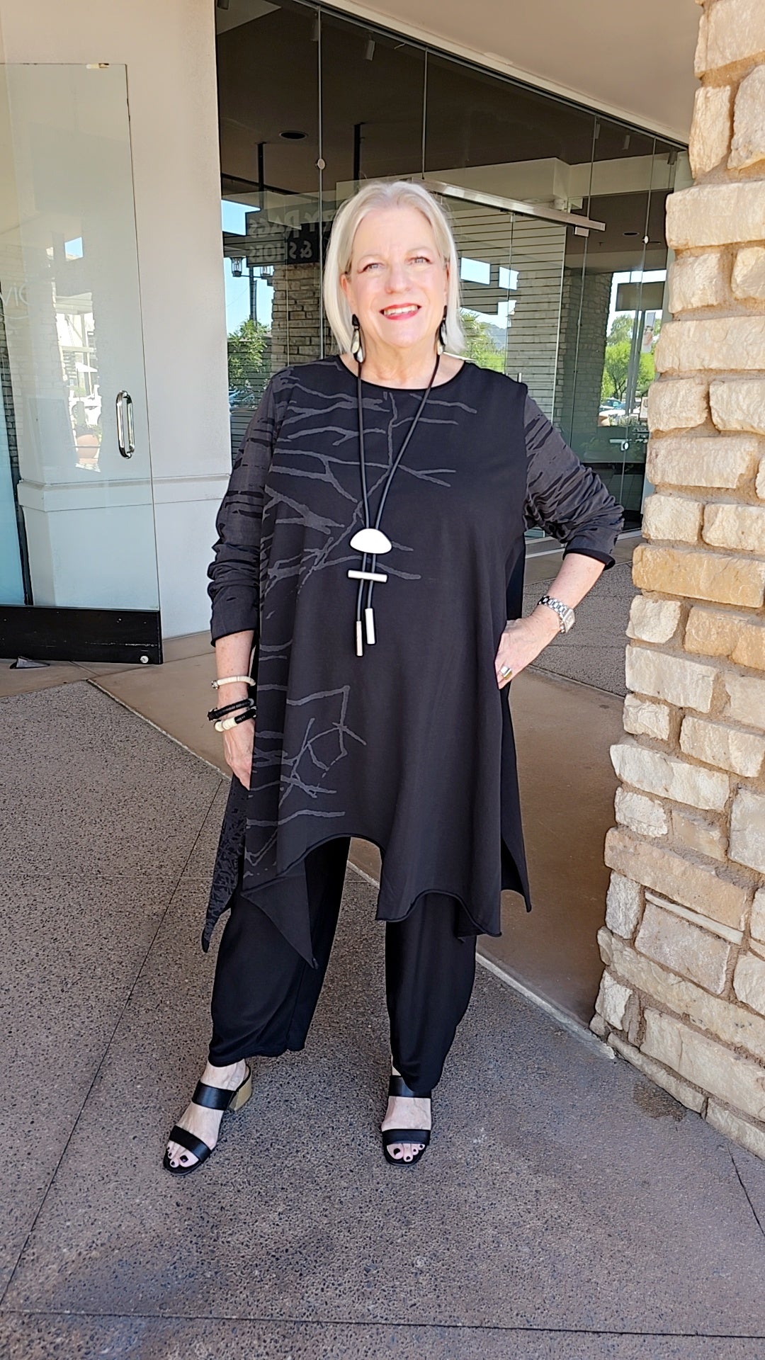 Luukka Black Shadow Print Long Tunic 25K141