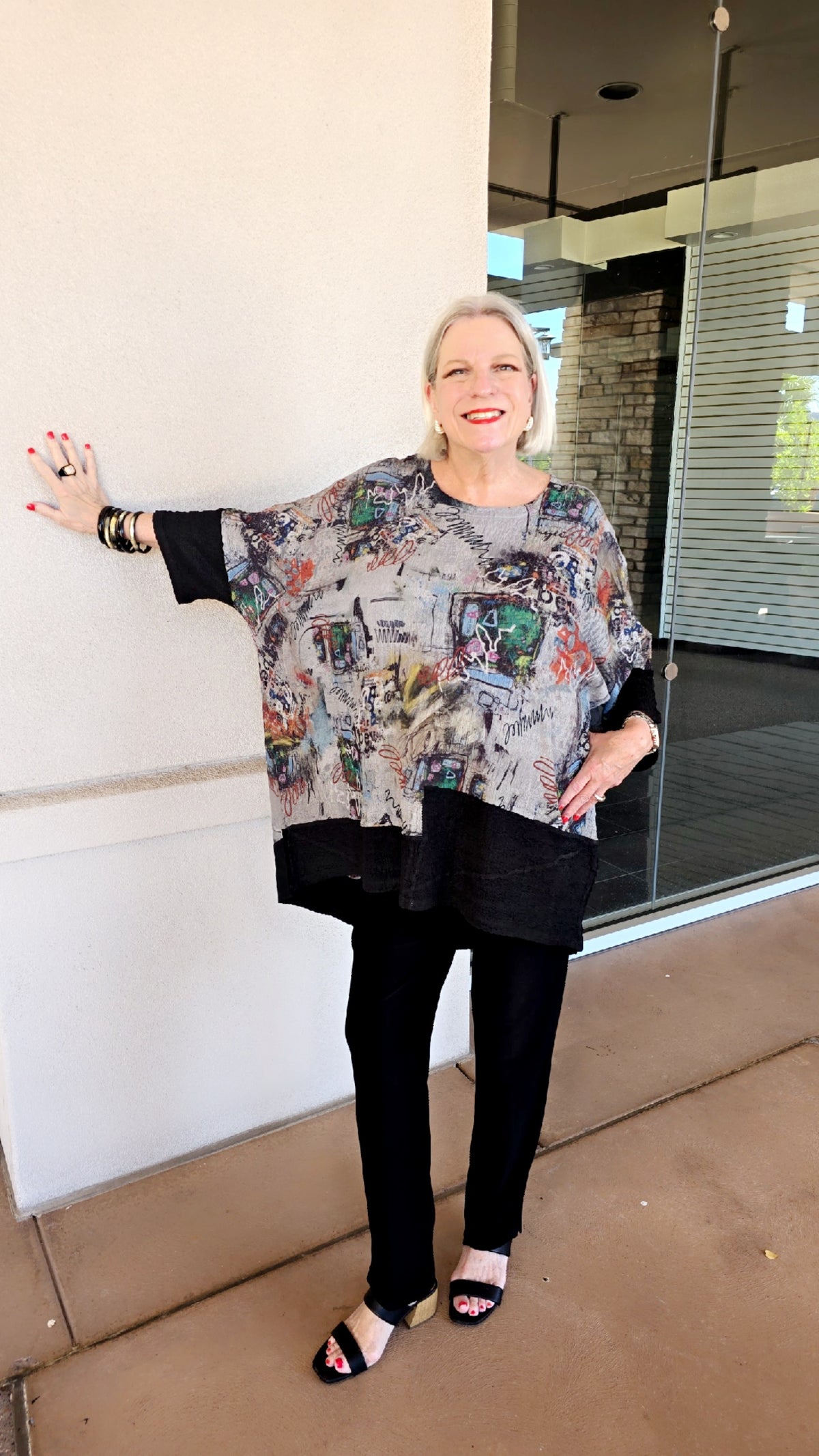 Inoah One Size Artsy Oversized High Low Tunic T1597WK5AF06