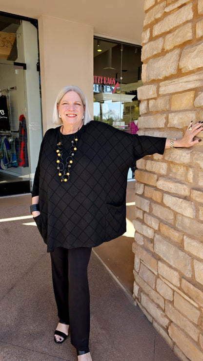 Cut Loose Black on Black One Size 2 Pocket Tunic 6816024