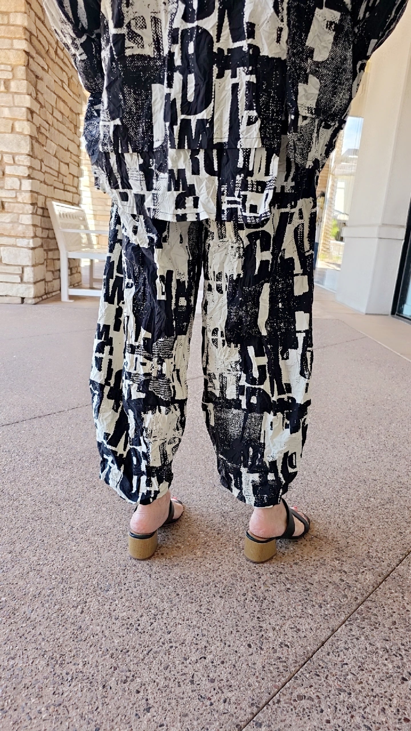 Chalet Plus Size Typo Crinkle Wilka Pant T48319