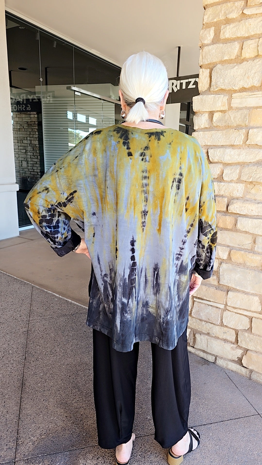 Darby Plus Size Chartreuse Tye Dye Thea Top 1807