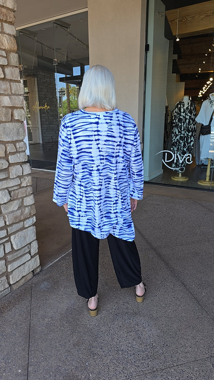 Cotton Lani Plus Size White Pullover One Pocket Tunic OA314