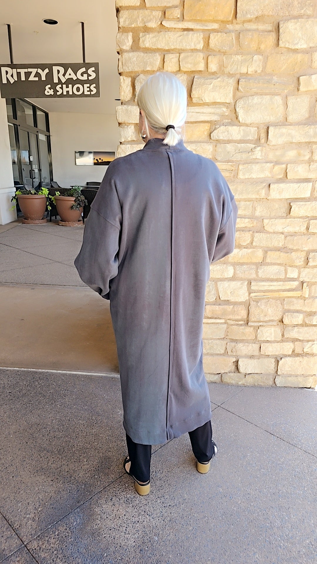 Gershon Bram Grey Open Front Sweatshirt GB38074