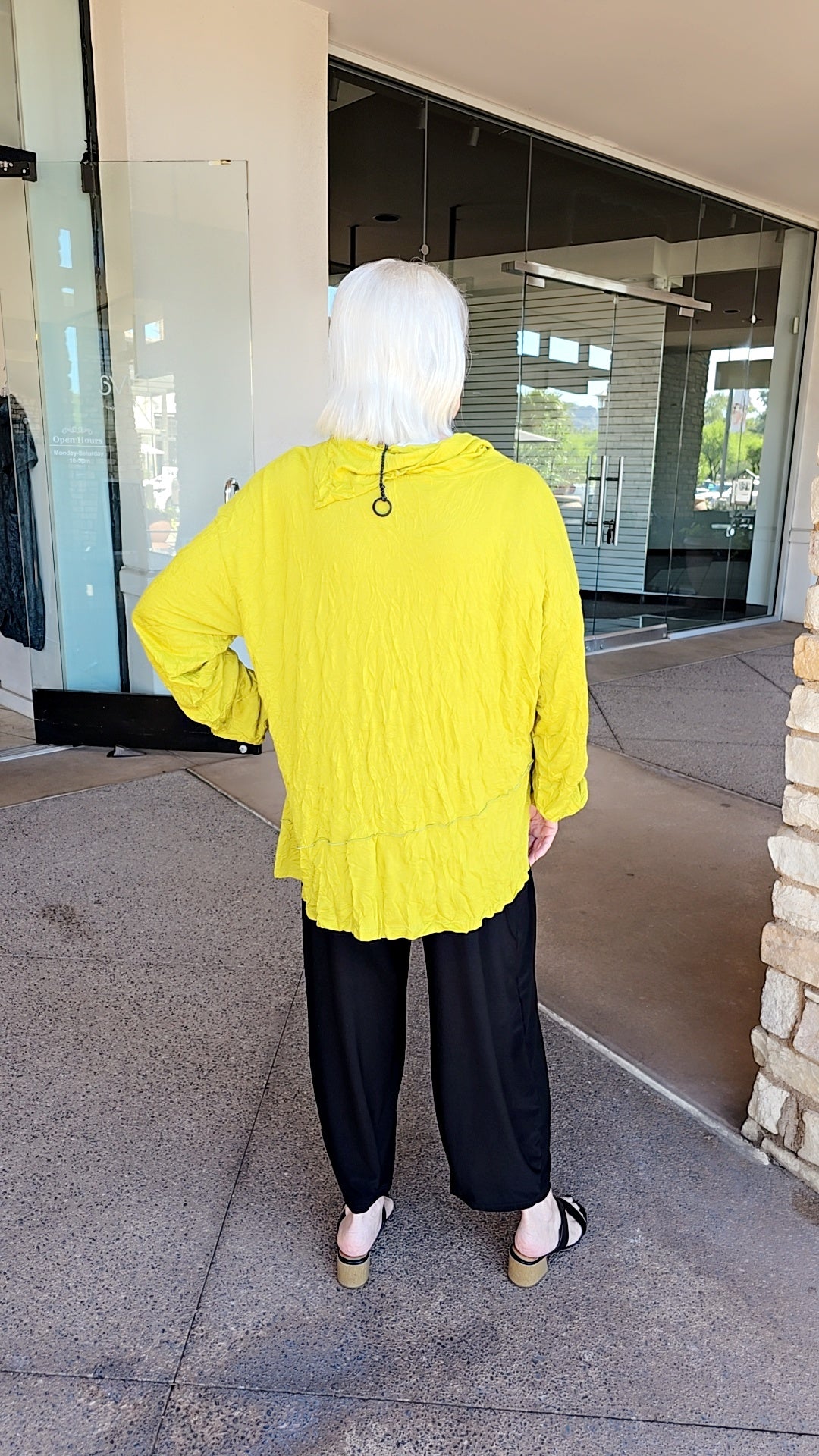 Chalet Plus Size Crinkle Green Brenda One Pocket Top C42014