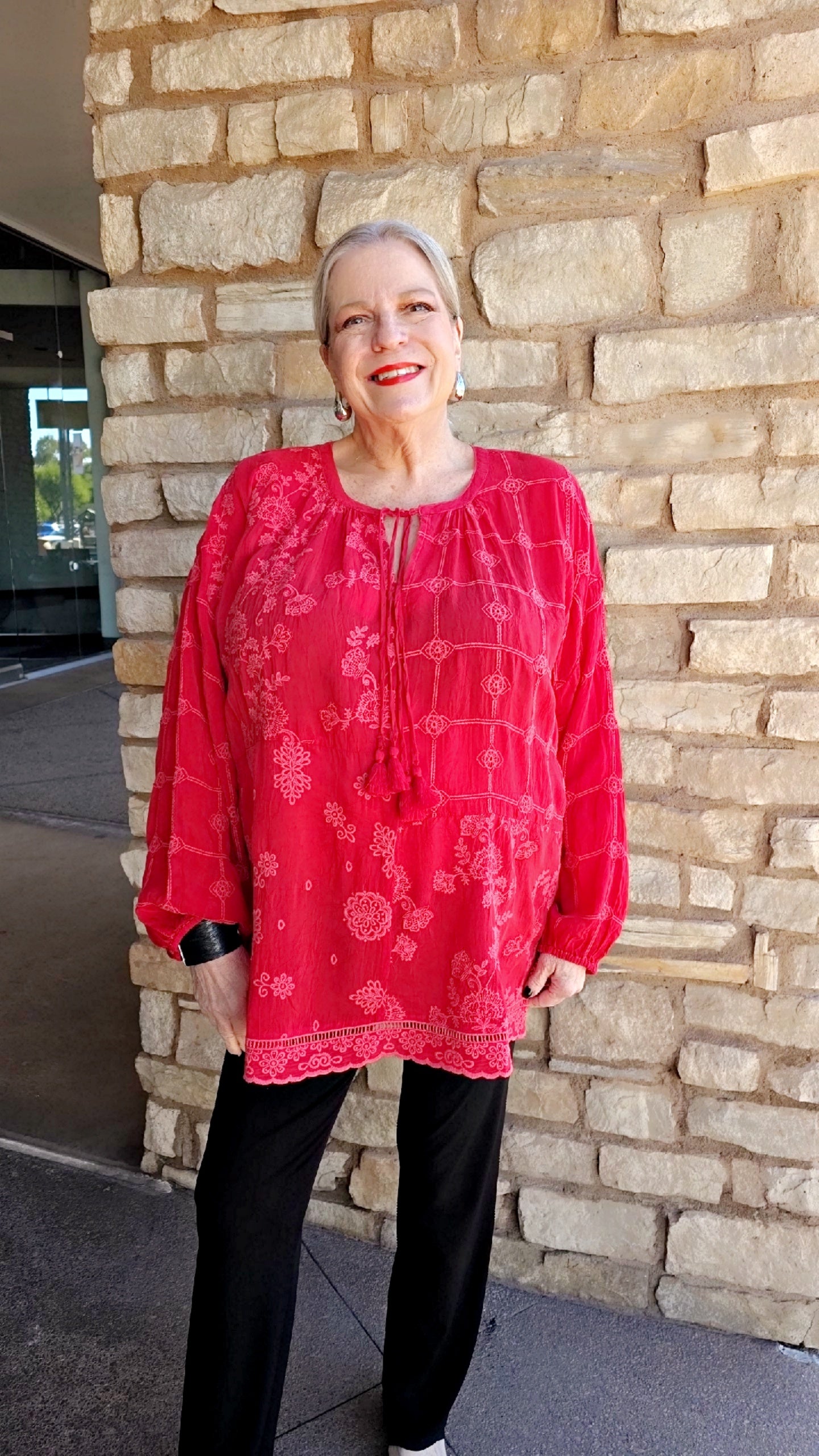 Johnny Was Red Margot Patchwork Blouse C18825-O