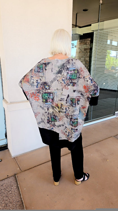 Inoah One Size Artsy Oversized High Low Tunic T1597WK5AF06