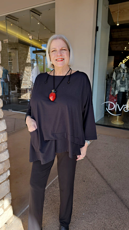 Chalet Plus Size Black Meryl Top M22952