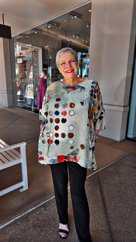 3 Potato FLWB Pullover High Low Tunic A627
