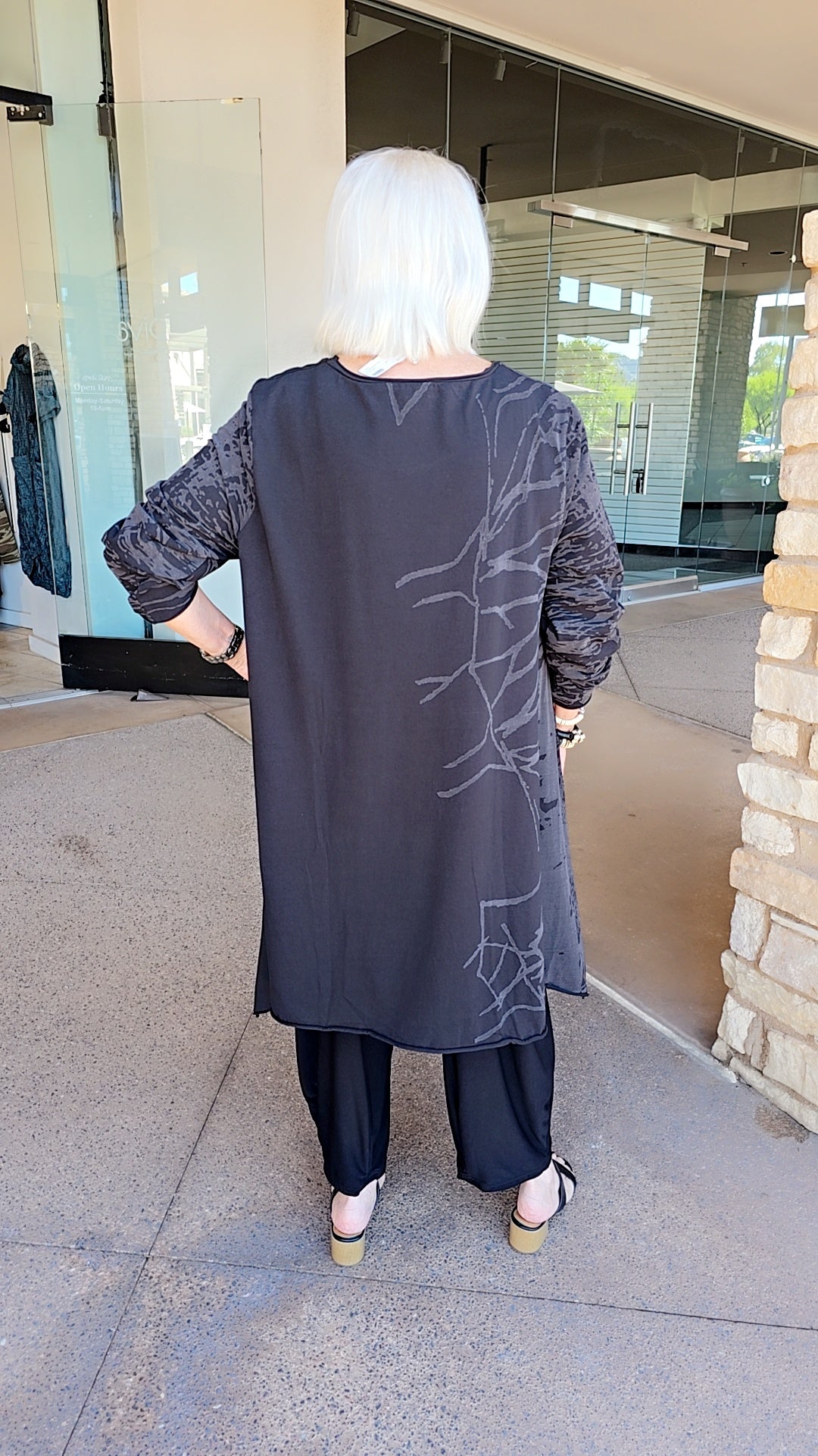 Luukka Black Shadow Print Long Tunic 25K141