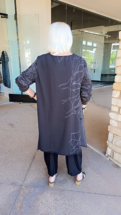 Luukka Black Shadow Print Long Tunic 25K141