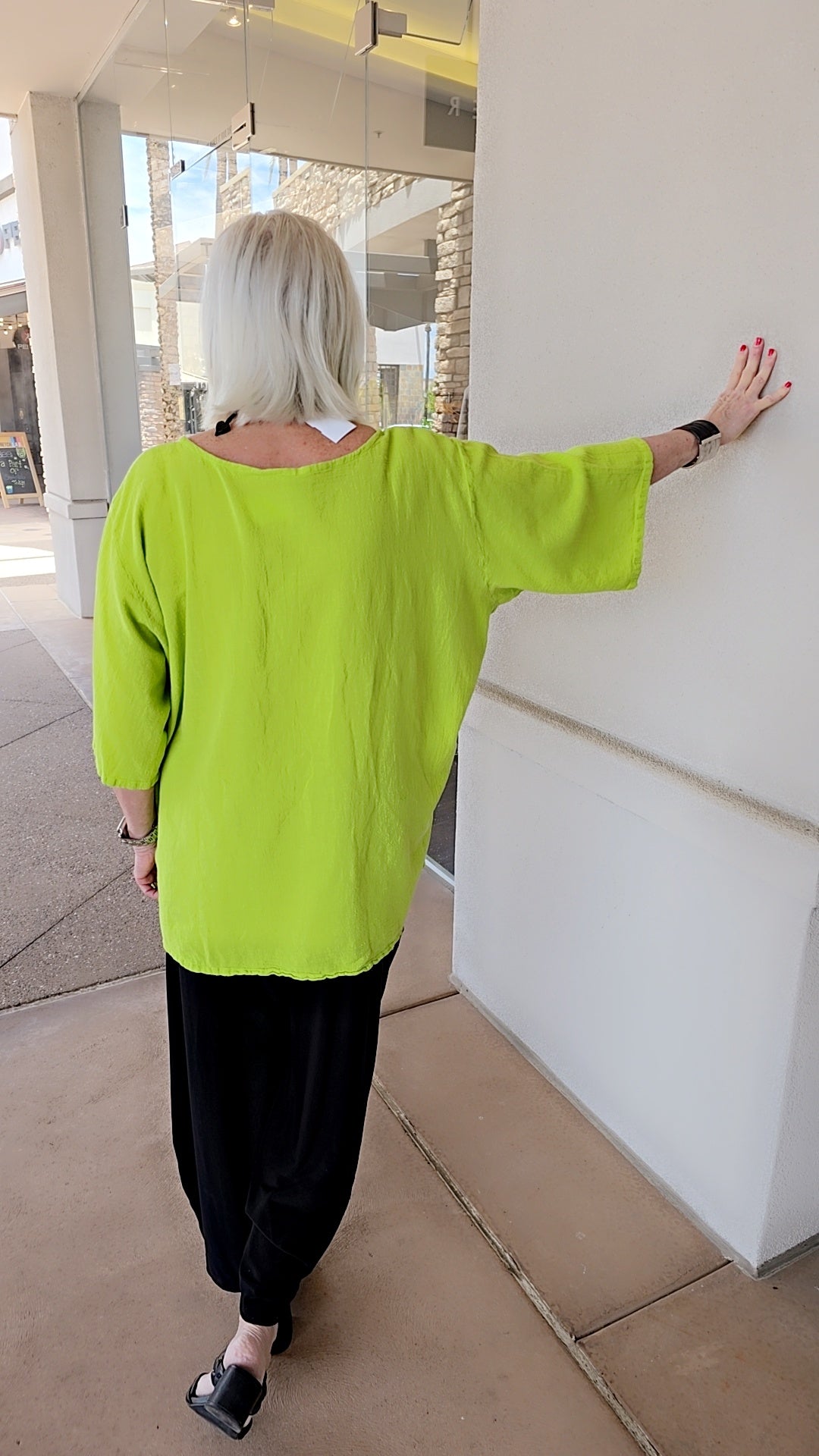 Manta Del Lago Plus Size Lime Line Top 3306