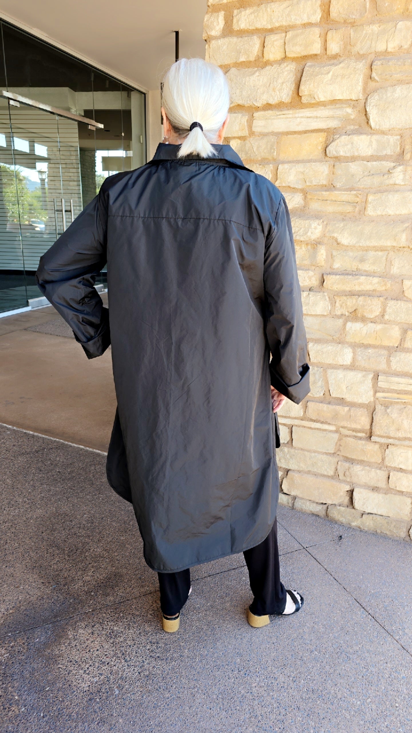 Igor Black Pullover 2 Pocket High Slit Tunic W25-76