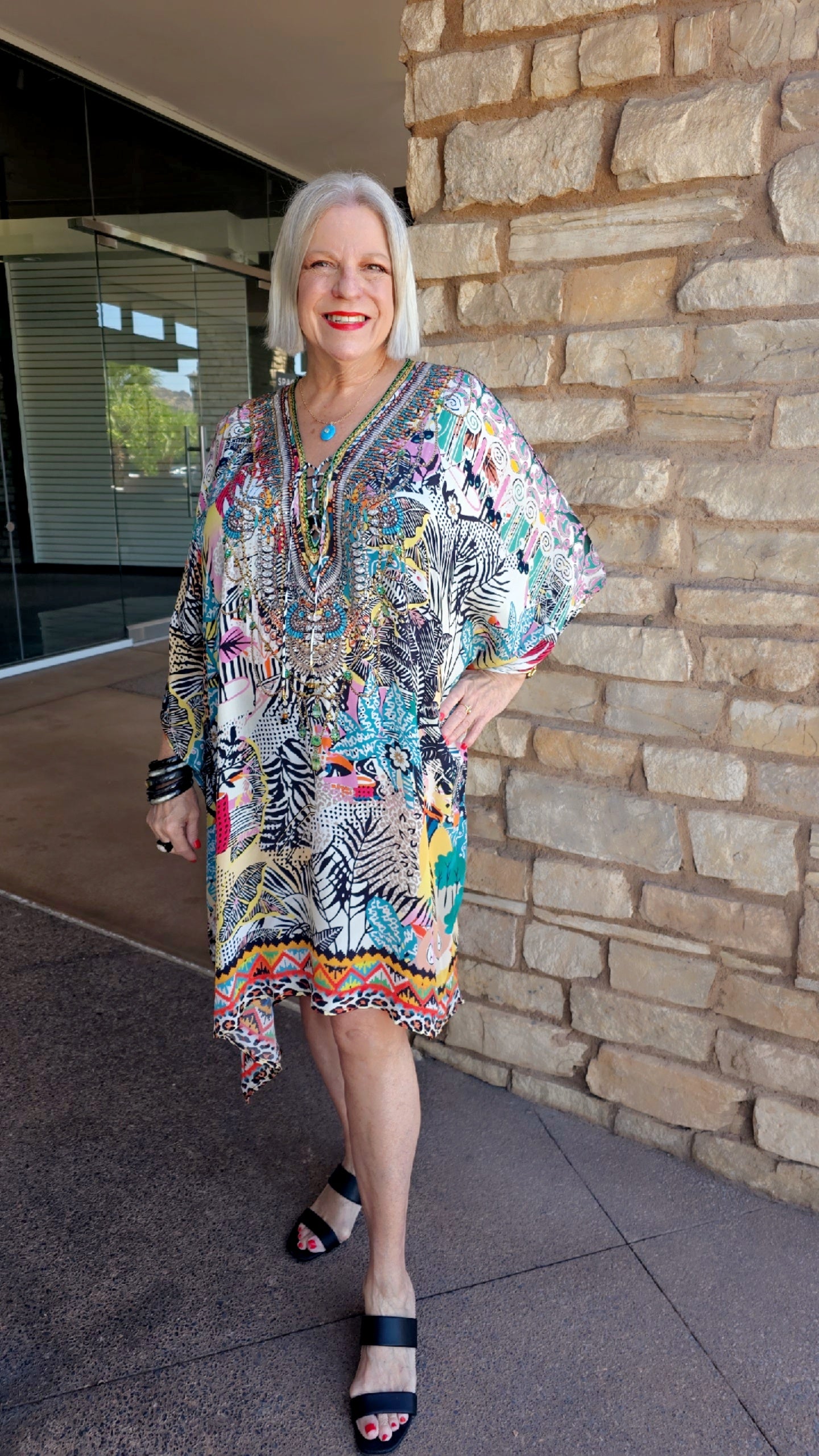 Bali Queen Multi Short Beaded Caftan