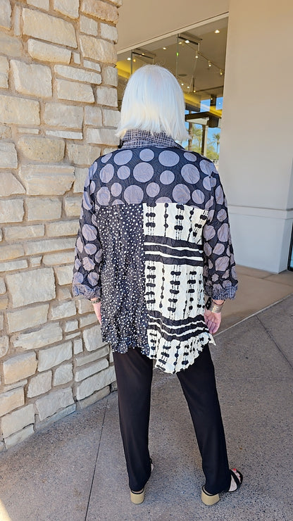 Moonlight Patch Crinkle Top 3946