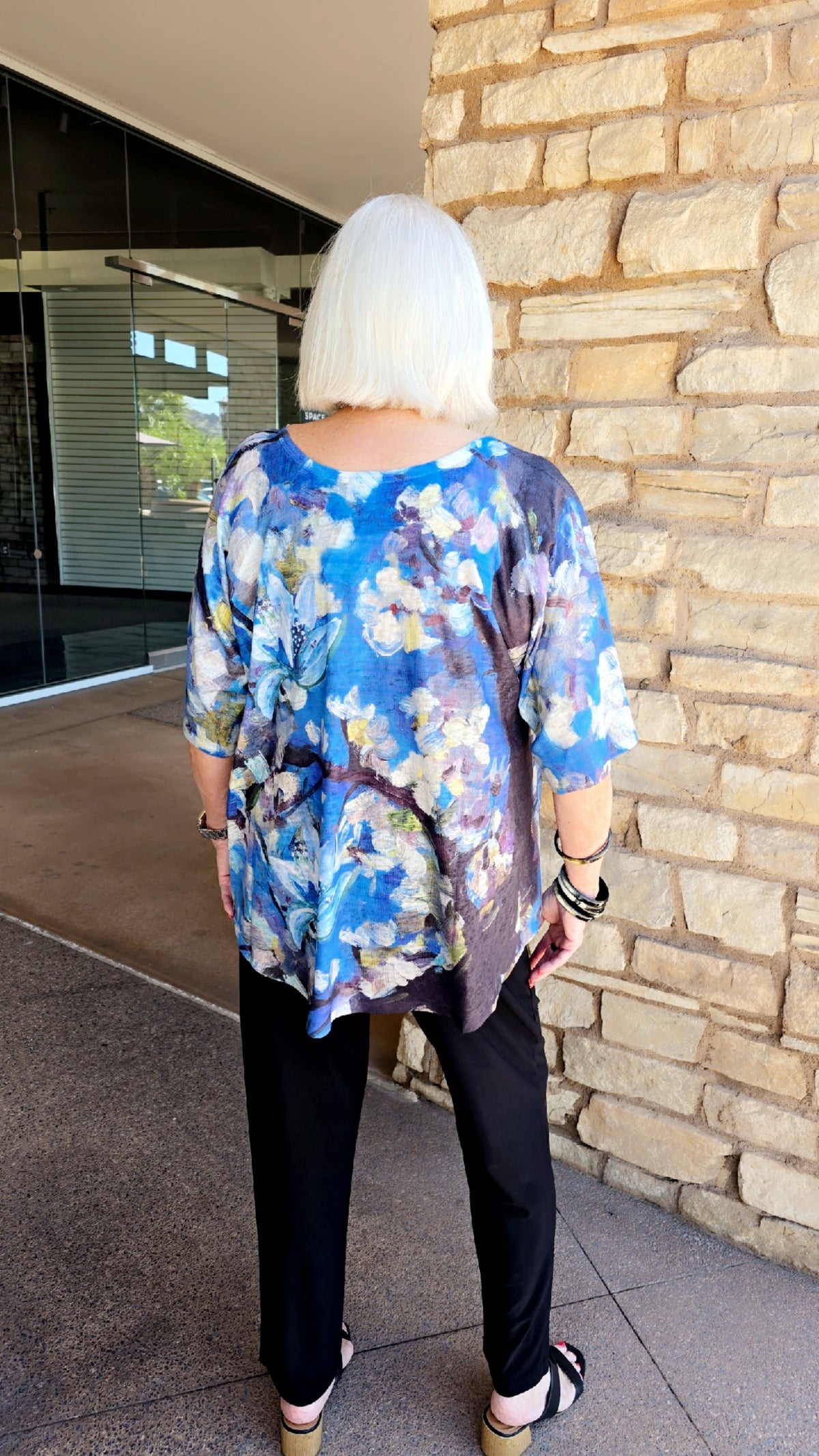 Et' Lois Blue Printed Apple Top C2007-1330