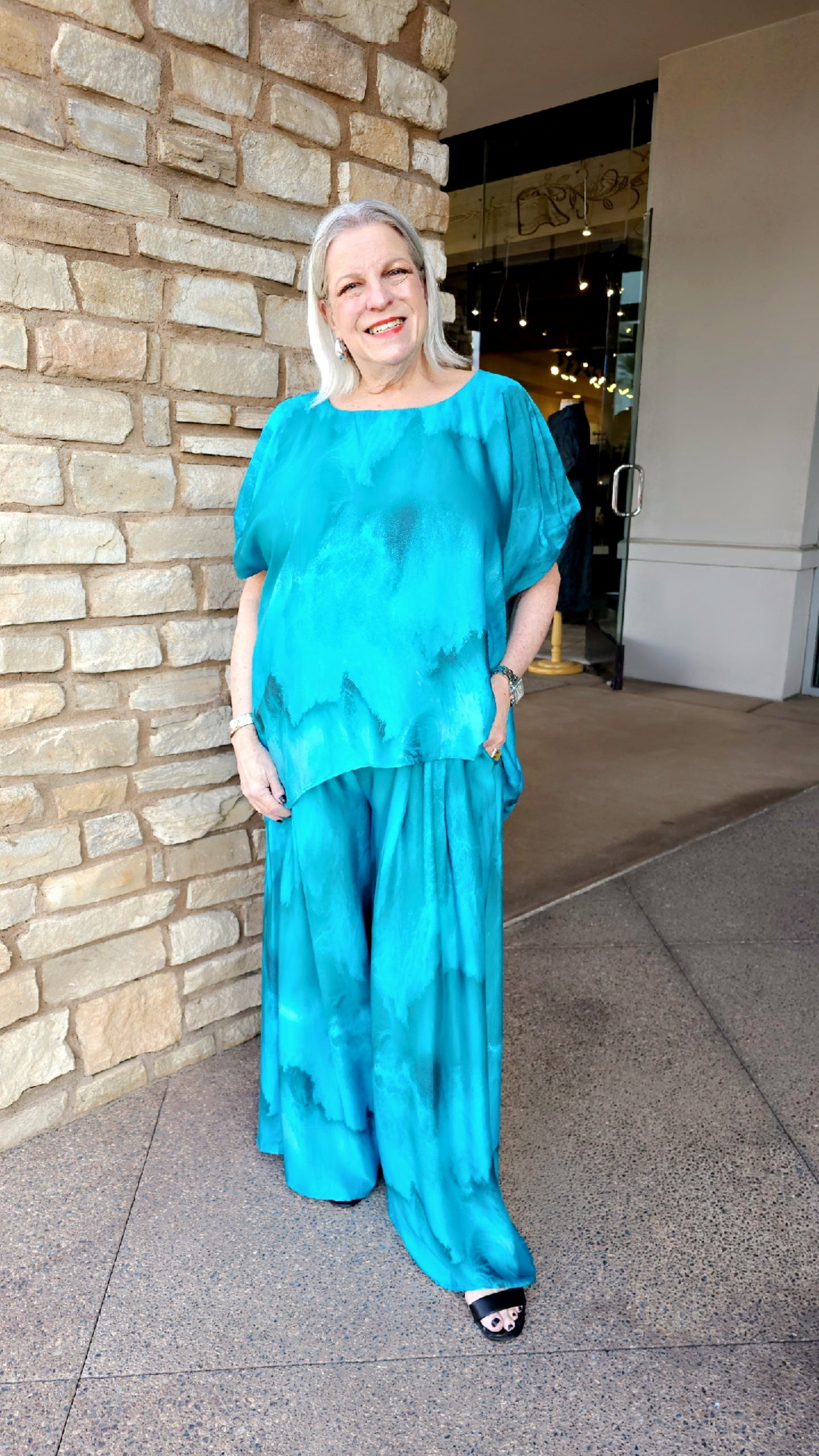 Ozai Seafoam Side Zip Palazzo PANT 860498