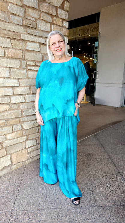 Ozai Seafoam Side Zip Palazzo PANT 860498