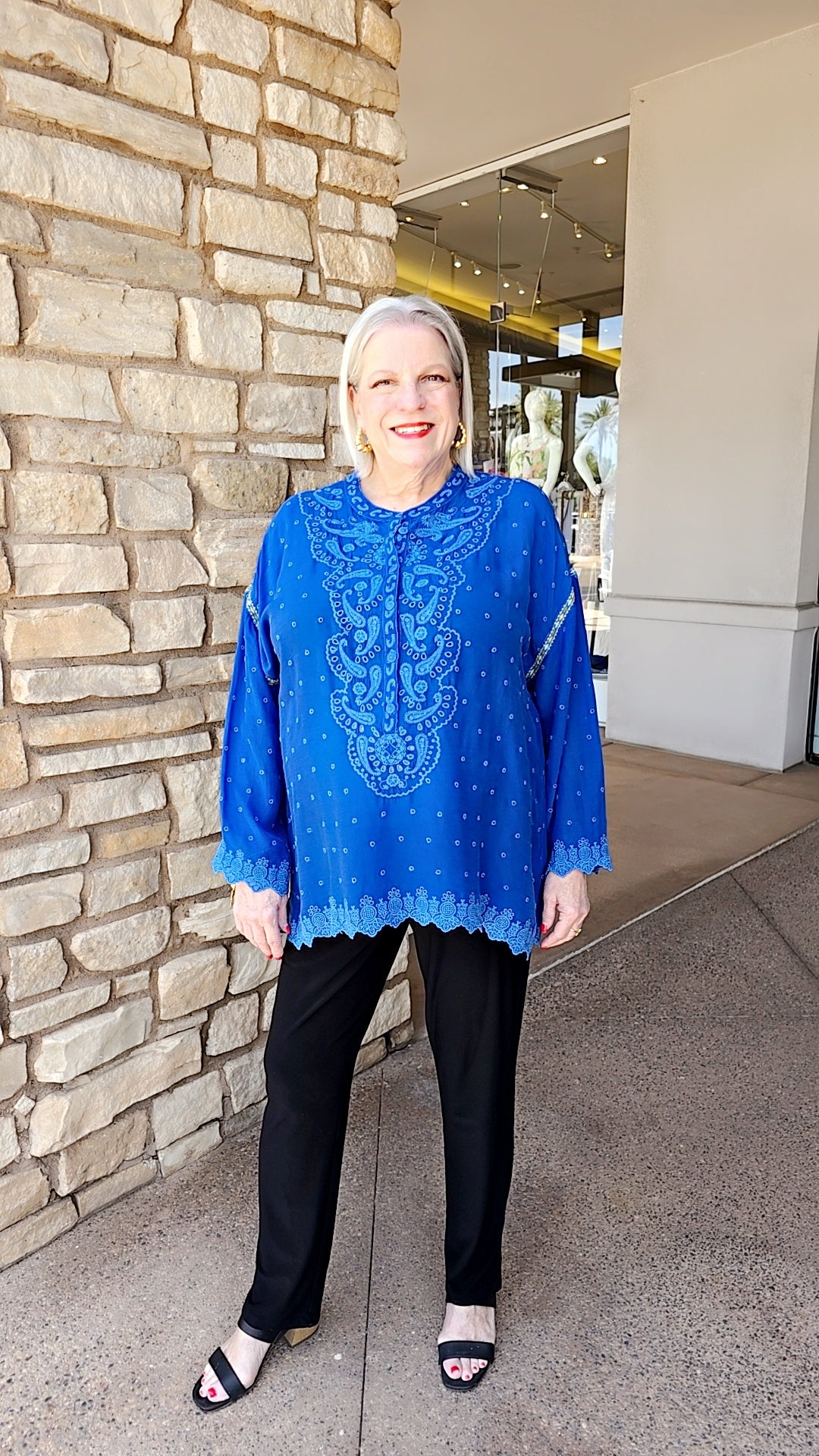 Johnny Was Admiral Blue Ella Blouse C15026-2