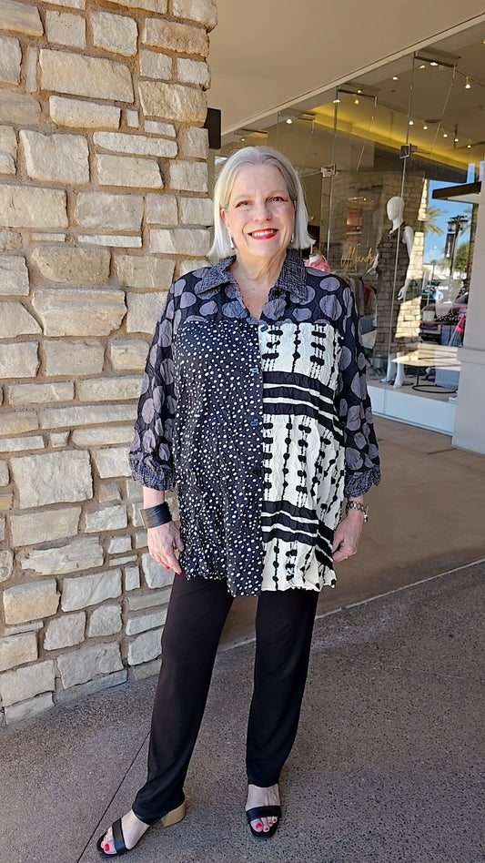 Moonlight Patch Crinkle Top 3946