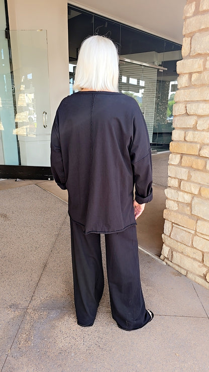 Cotton Lani Black Pocket Tee J338