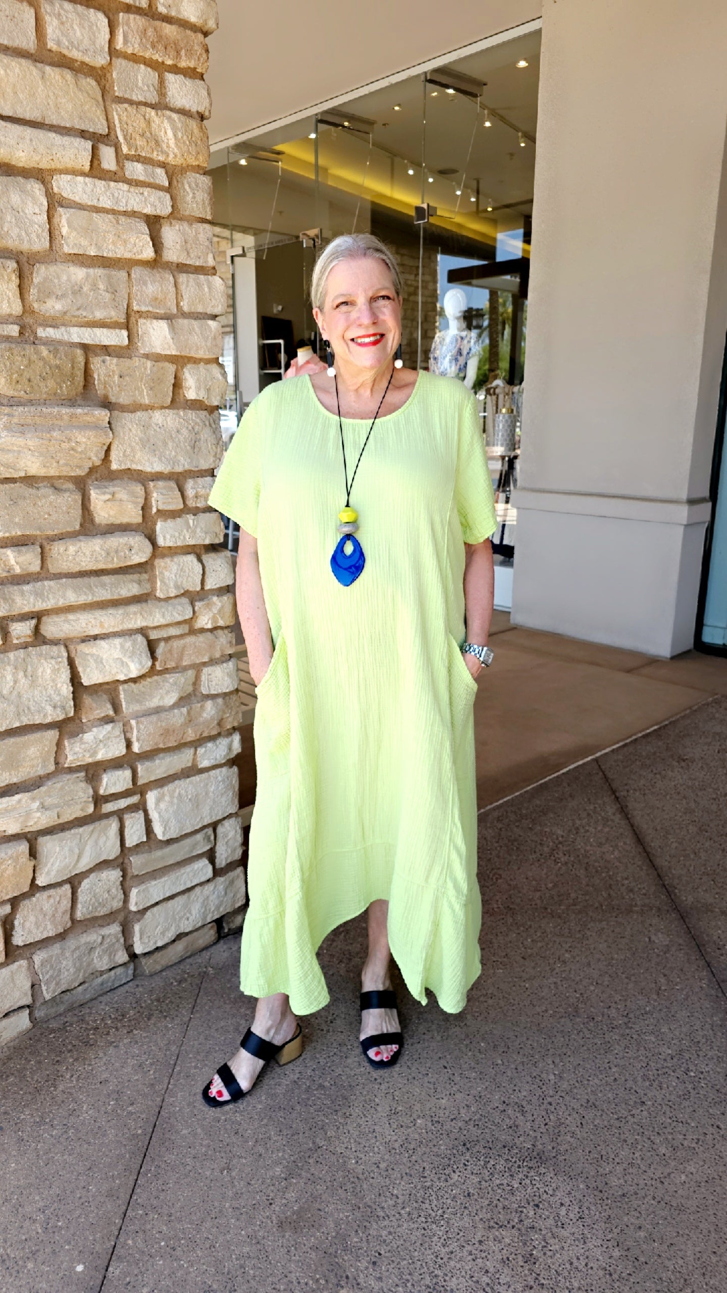 Cotton Lani Limeade Cotton Pullover Dress G757