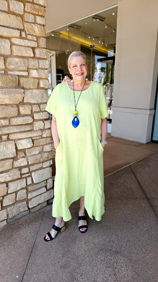 Cotton Lani Limeade Cotton Pullover Dress G757