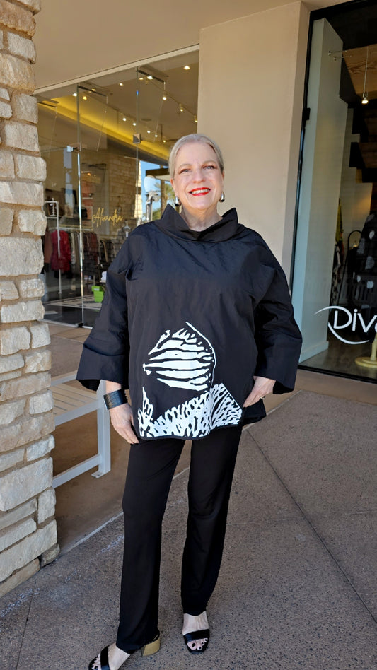 Igor Black/White Forest High Neck Top W25-11