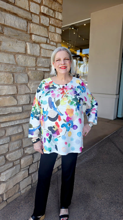 Et' Lois Printed Pullover Textured Top BW2001-410