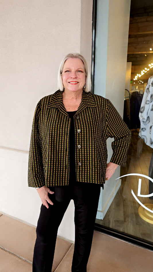 Niche Plus Size Yellow Check Short Pucker Blouse 1202115