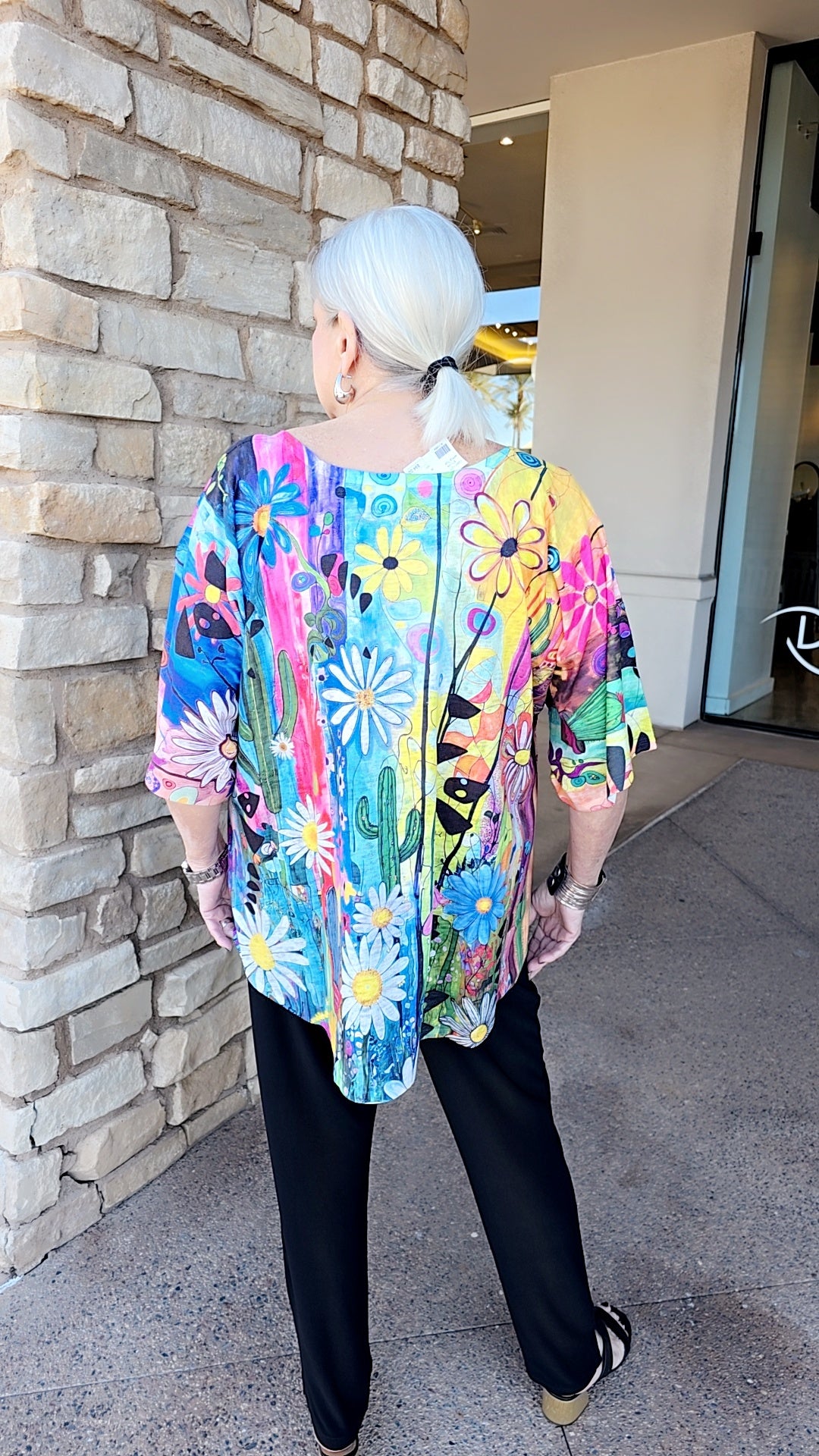 Et' Lois Plus Size Apple Print Top C2007-1277