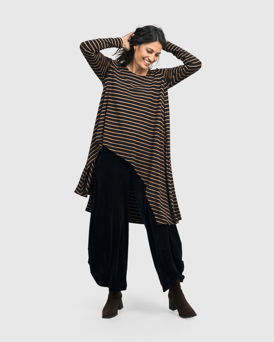 Alembika Striped Long Pullover Topper AT613S