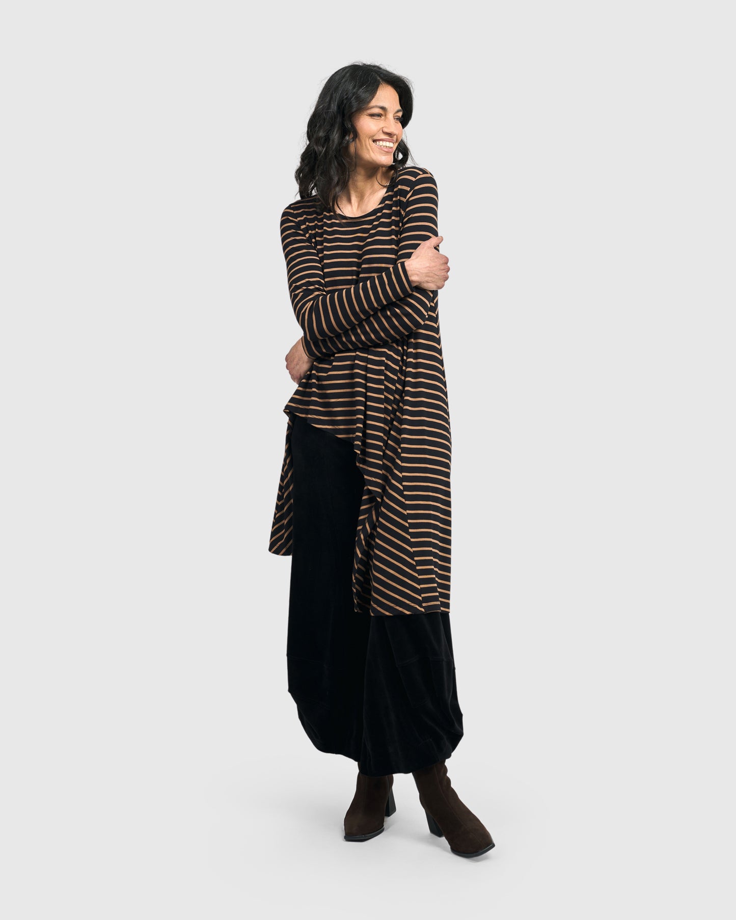 Alembika Striped Long Pullover Topper AT613S