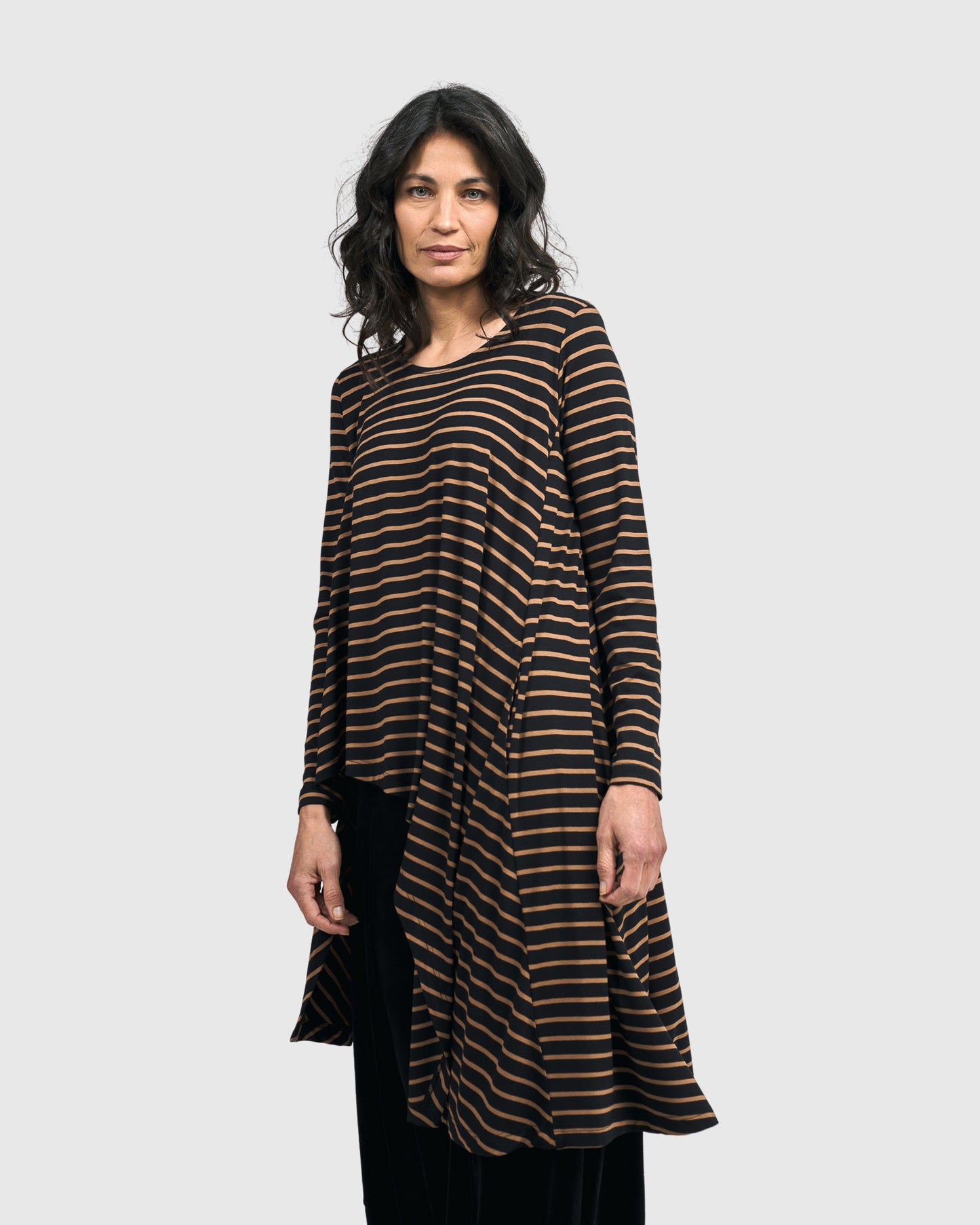 Alembika Striped Long Pullover Topper AT613S