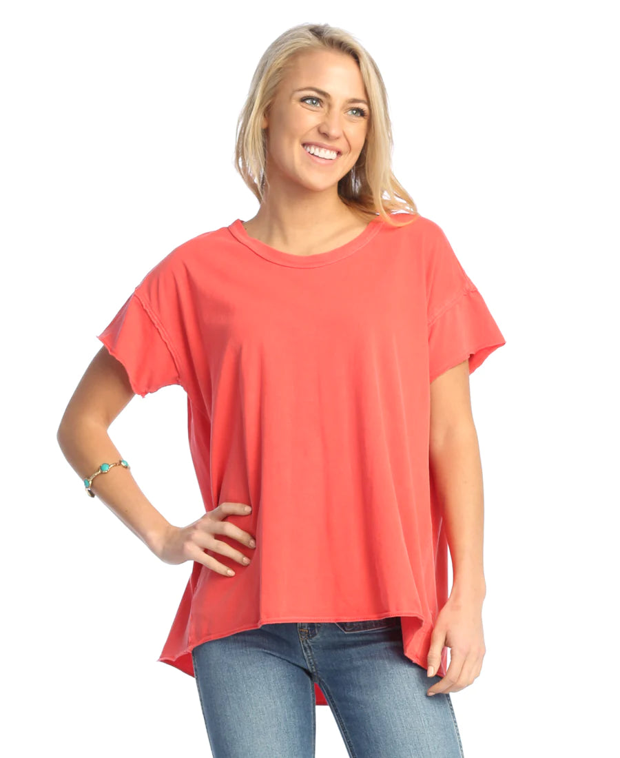 Jess & Jane BTSW Cotton Jersey Back Pleat Top WK6