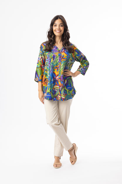 Orientique Zapallar Printed Pleated Shirt 82218