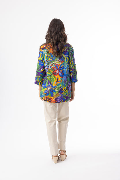 Orientique Zapallar Printed Pleated Shirt 82218
