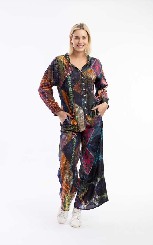 Orientique Plus Size Heaven Button Front Blouse 72533