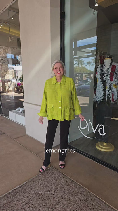 Lemongrass Apple Green Pocket Jacket S6WJ7107