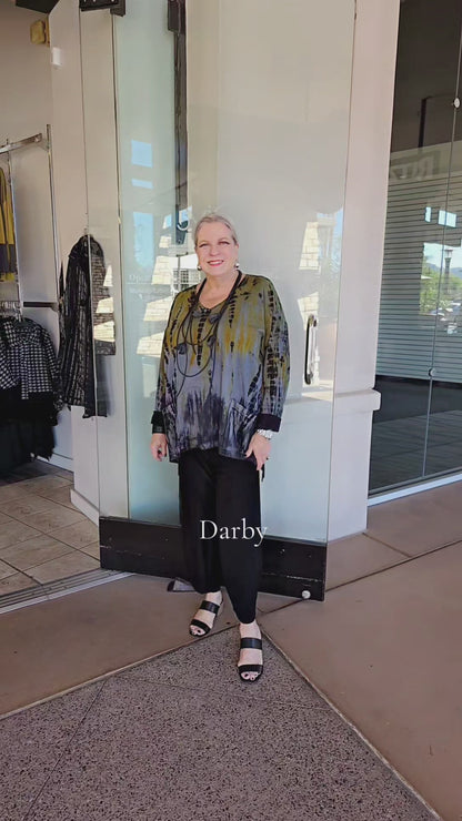 Darby Plus Size Chartreuse Tye Dye Thea Top 1807