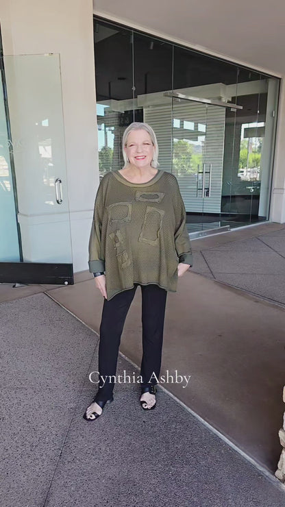 Cynthia Ashby Polished Green Cheer Sweater CE714