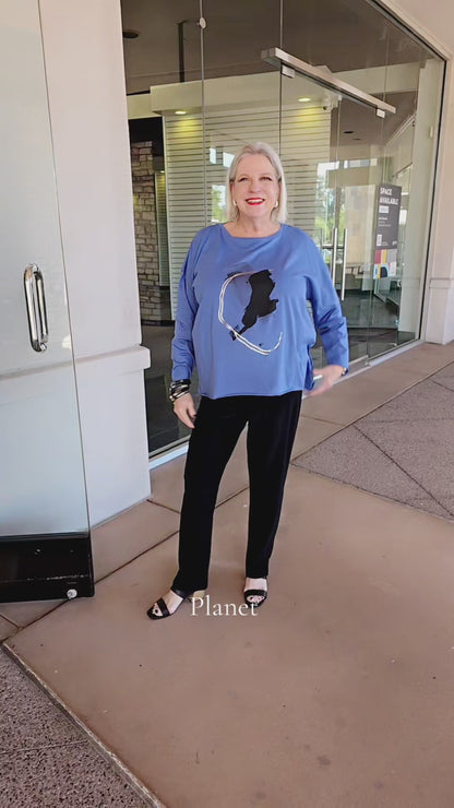 Planet Sapphire Ink Bot Pullover Shirt 9791JFN