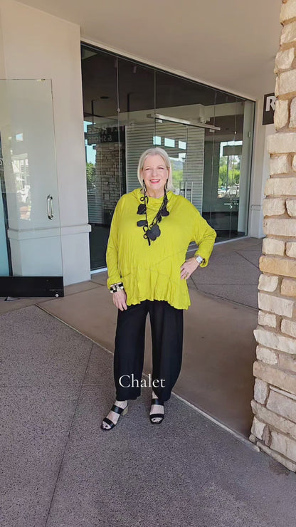 Chalet Plus Size Crinkle Green Brenda One Pocket Top C42014