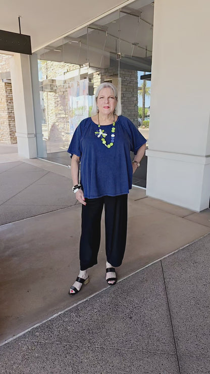 Cotton Lani Plus Size Indigo Apple Top J2007M