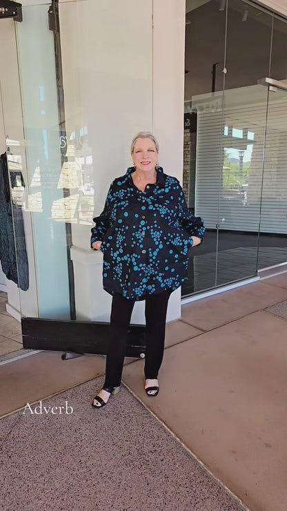 Adverb Plus Size Blue Dots Cotton Under Shirt 7064C
