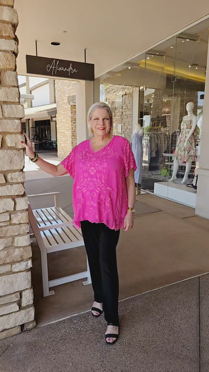 Johnny Was Fuchsia Aubrey Top C10626-2